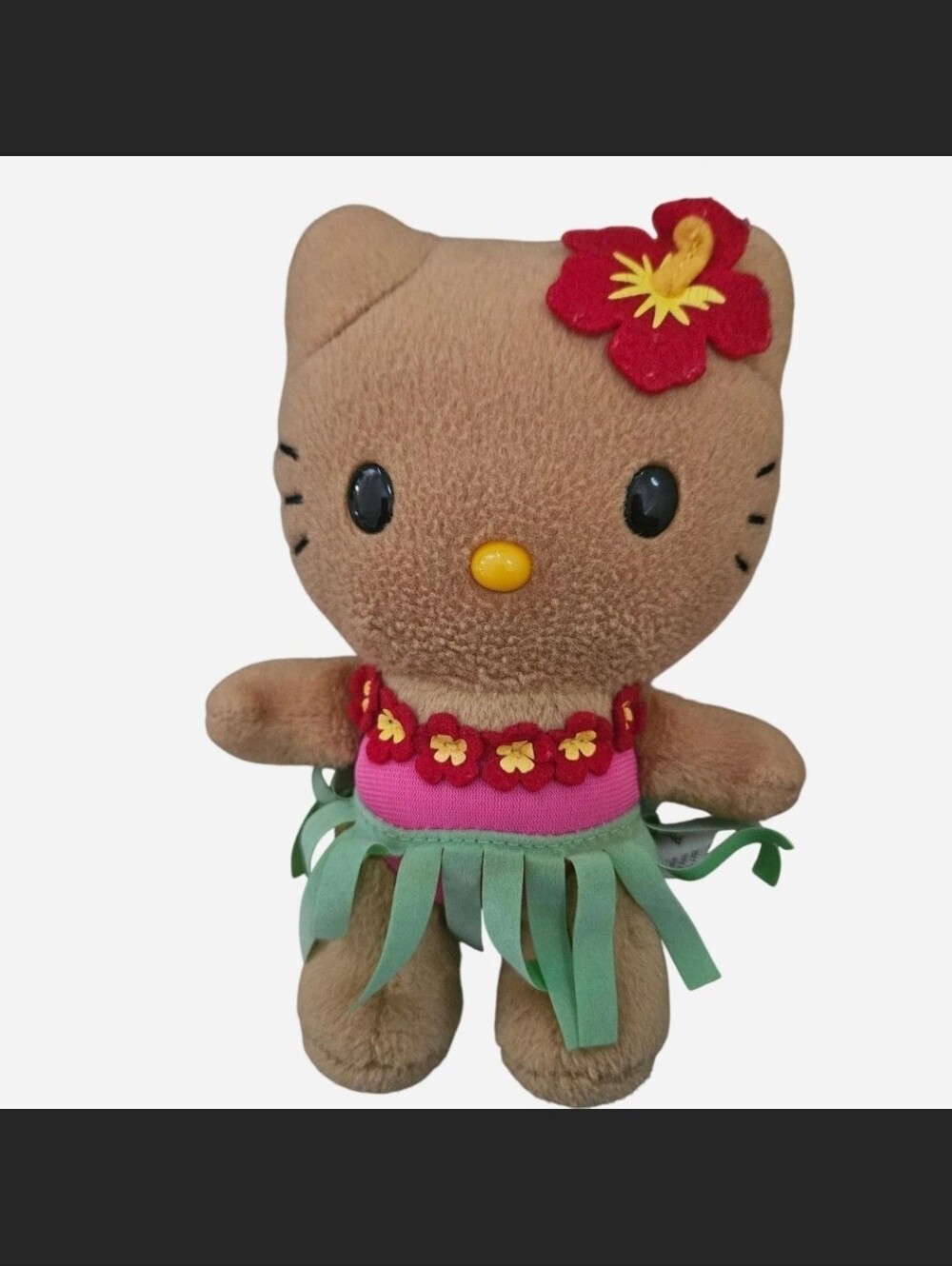 Sanrio Hello Kitty Hawaii Exclusive Tan Hula Plush 5" Sun-Kissed Rare Vintage